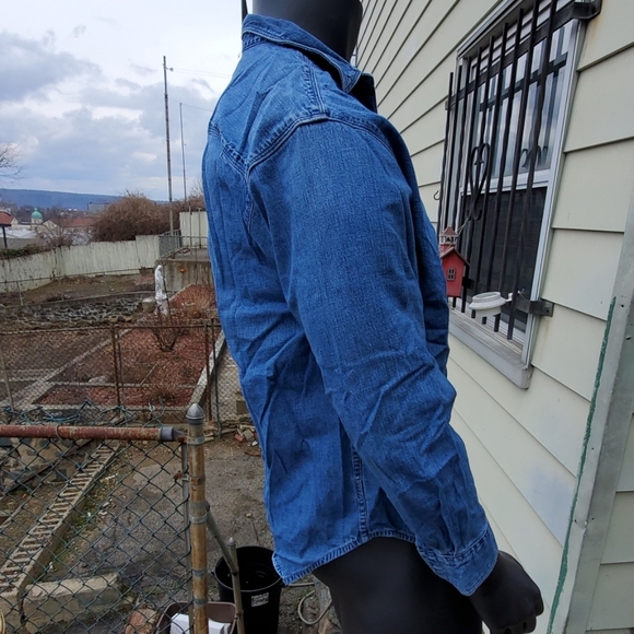 EDDIE BAUER DENIM LONG SLEEVE SHIRT - Picture 3 of 4